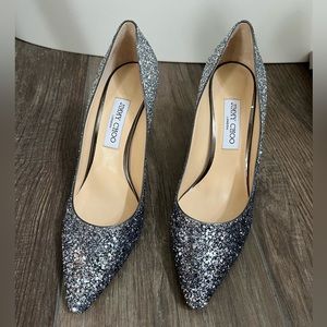 Jimmy Choo Romy 100 Ombré Glitter Pumps. Size 41. Pristine w/Box. Never worn.